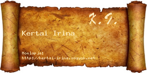 Kertai Irina névjegykártya